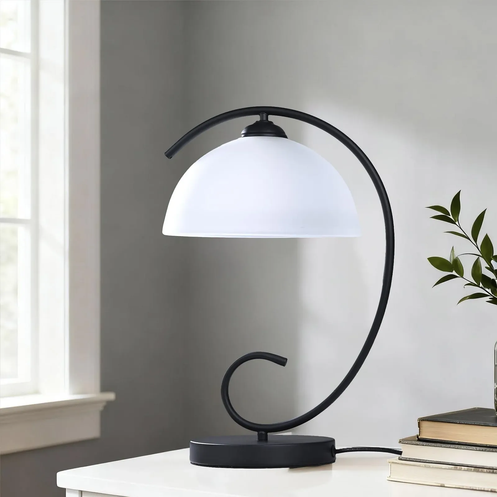 Настільна лампа Alighting з патроном E27 вінтажна металева висота 44.5 см Чорна, фото №8