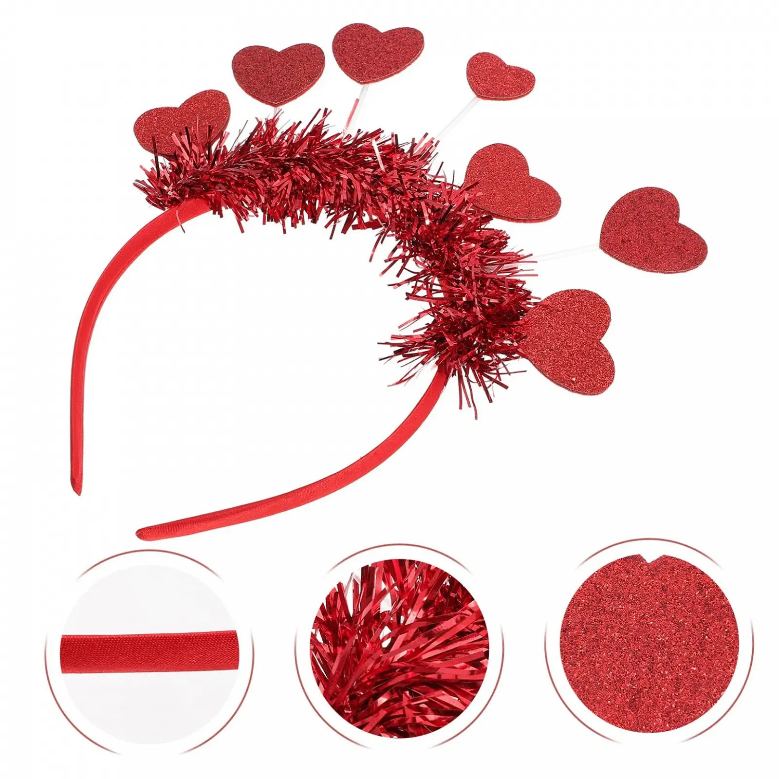 Обруч для волос Abaodam Сердце Красный, фото №2