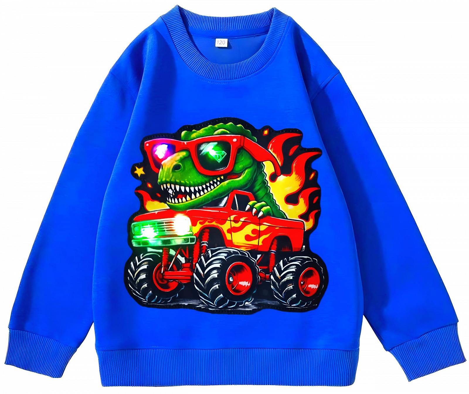 Детский свитшот Динозавры Монстр-траки со светодиодными огнями Динозавры Монстр-траки со светодиодными огнями, фото №3