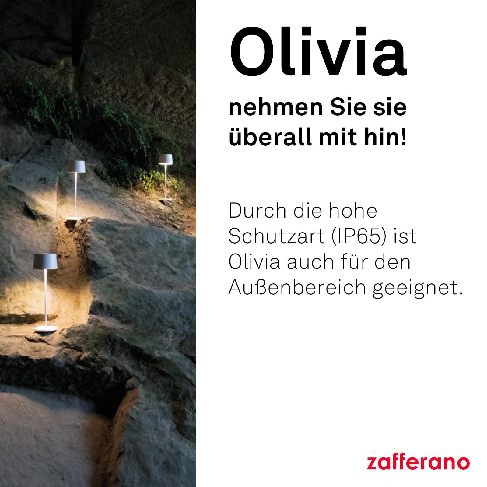 Настільна лампа Zafferano Olivia Pro Портативна Акумуляторна Сенсорне керування Диммер 2200-3000 K 35 см Темно-сіра, фото №3