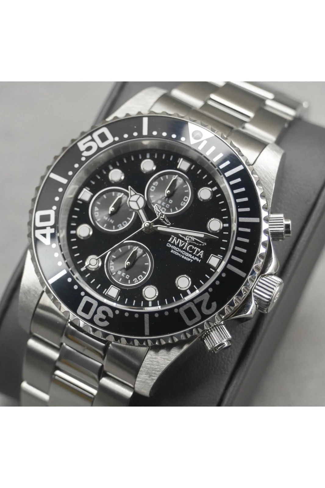 Часы наручные Invicta Pro Diver Мужские 1768 Кварцевые Черный циферблат, нержавеющая сталь, фото №4 Часы наручные Invicta Pro Diver Мужские 1768 Кварцевые Черный циферблат, нержавеющая сталь, фото №4