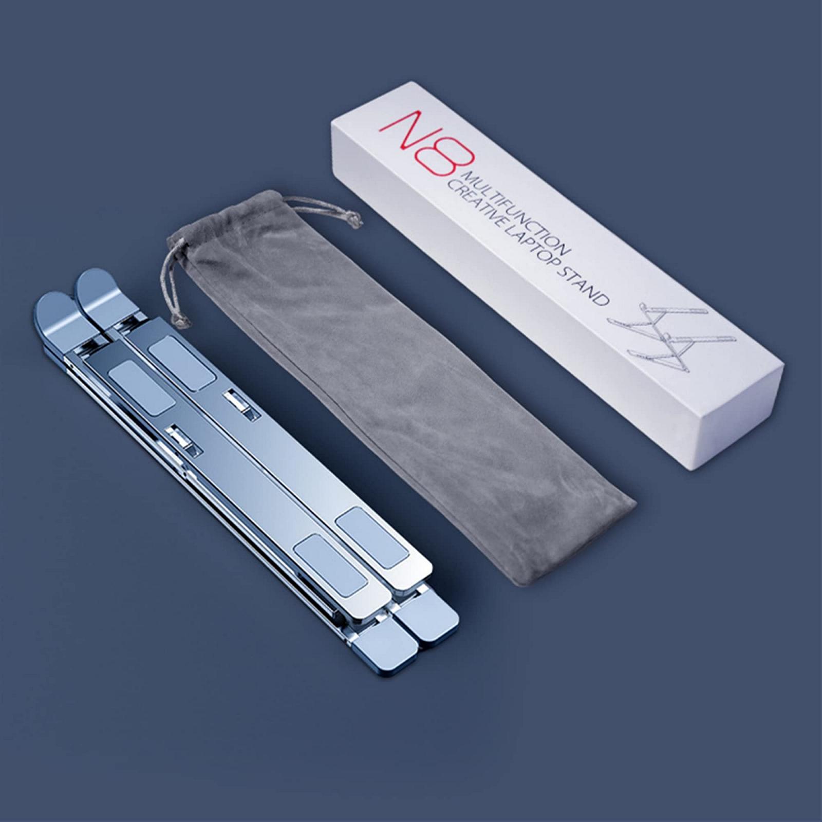 Підставка для ноутбука THREE COLOUR DOGFISH, алюмінієвий сплав, 7 + 9 рівнів регулювання висоти, складана, з сумкою для зберігання, фото №3