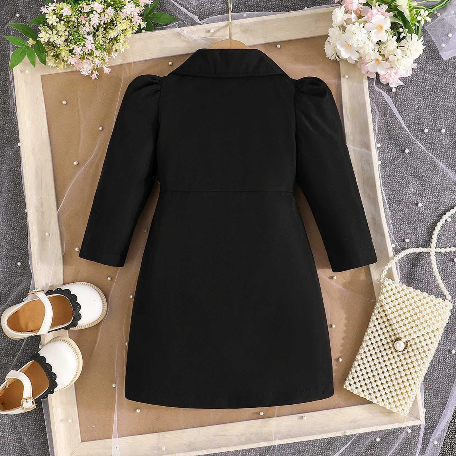 Стильная куртка-пеплум для девочек Generisch с цветочной вышивкой, для малышей и больших детей, праздничная одежда, фото №5