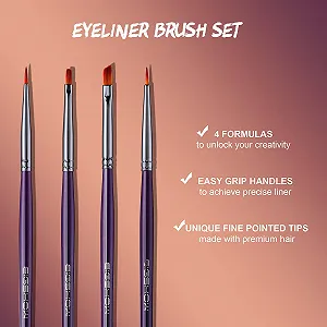 Набір пензлів EIGSHOW Eyeliner Angled Eyeliner Brush, Tight Liner Brush, Definer Brush, Ultra Fine Liner Brush для детальної точності підводки для очей, заповнення брів synthetic.ua - Фото 1