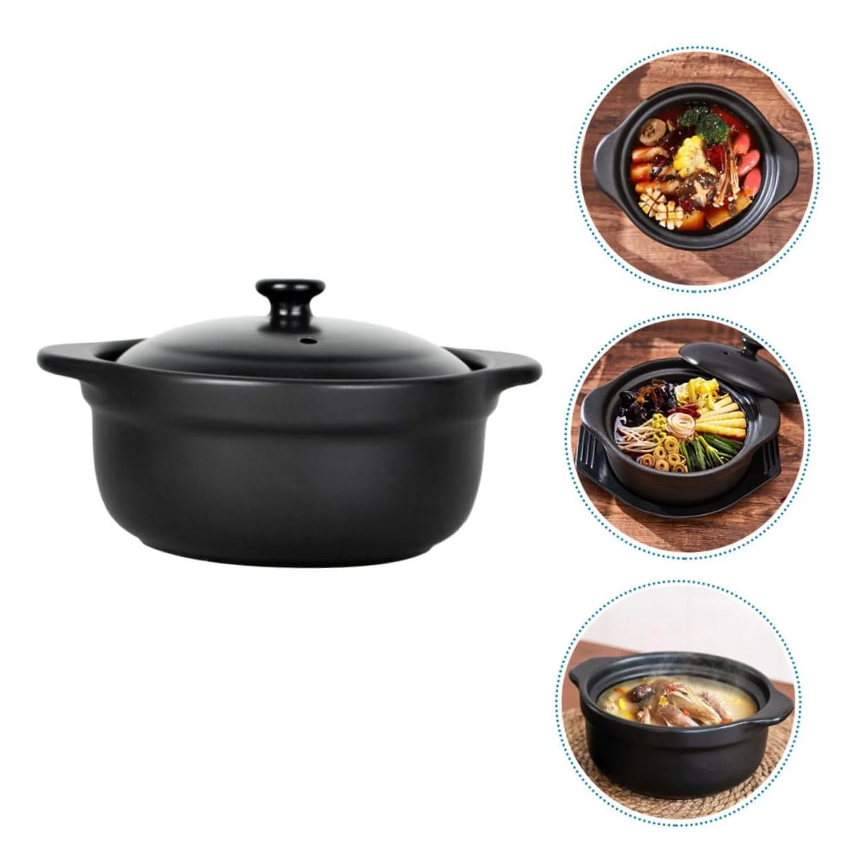 Кастрюля керамическая с крышкой антипригарная, фото №7