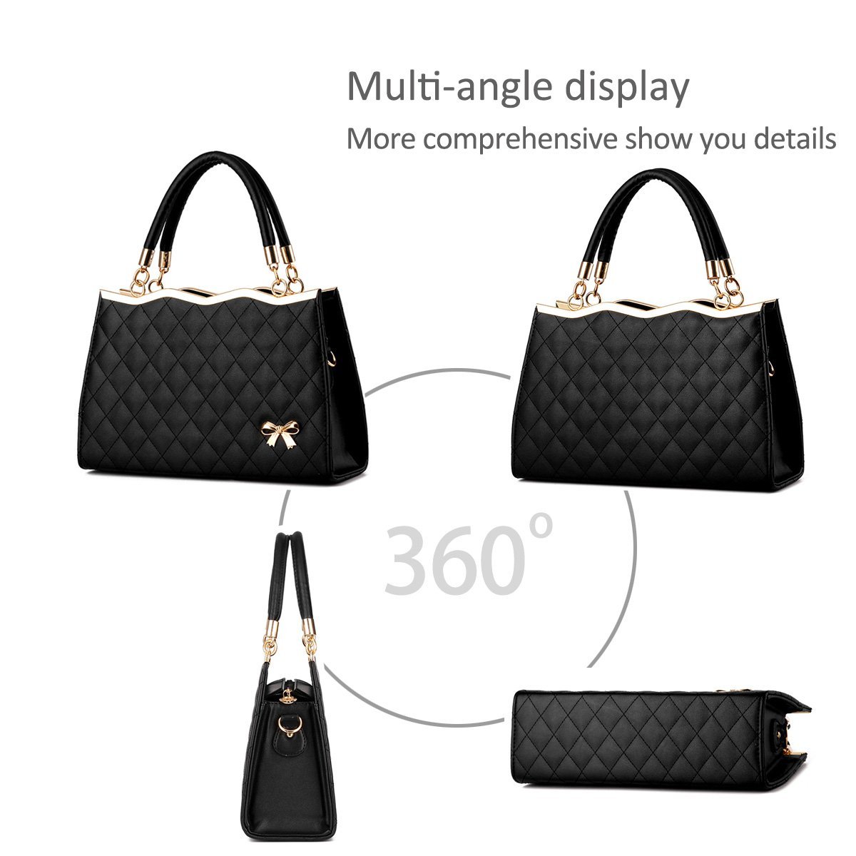 Сумка Nicole&Doris, женская, с ручкой, патентованная кожа, ракушка, черная, фото №5