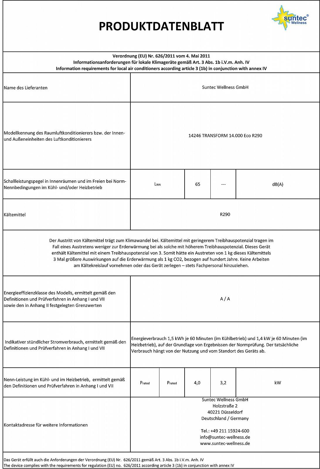 Мобільний кондиціонер SUNTEC CoolFixx 14,000 Eco R290 14,000 BTU 4200 W Білий, фото №10