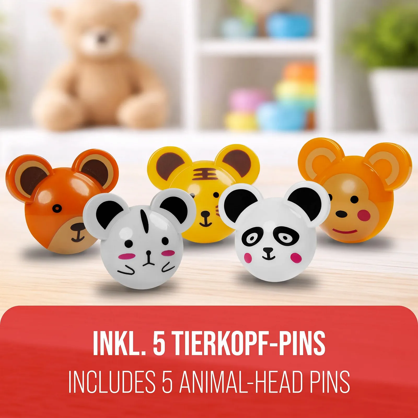 Стетоскоп Pulox CSC-10 Kids односторонний со значками животных красный, фото №4