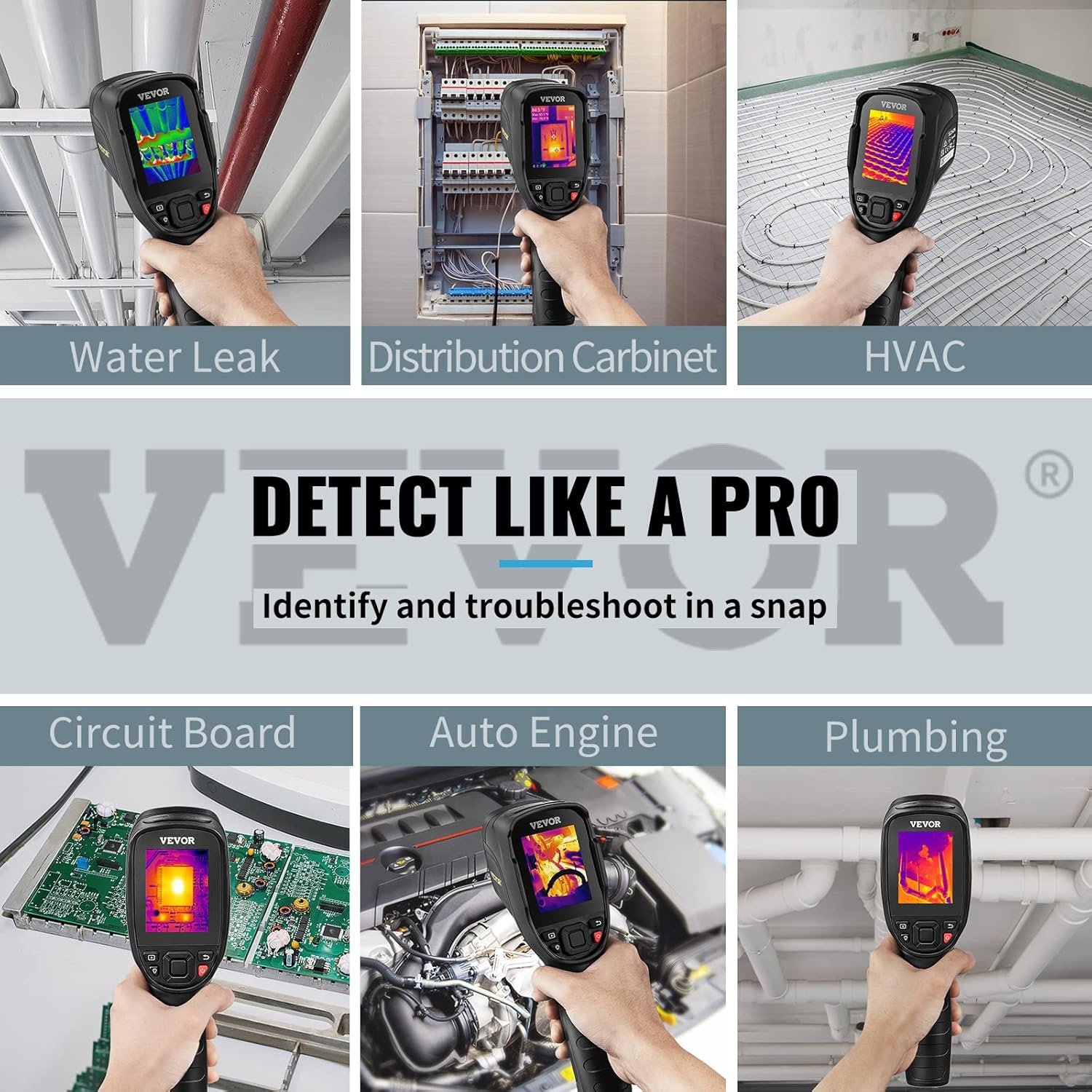 Тепловізійна камера VEVOR SC240N 320 x 240 40mk 25Hz Чорний, фото №5