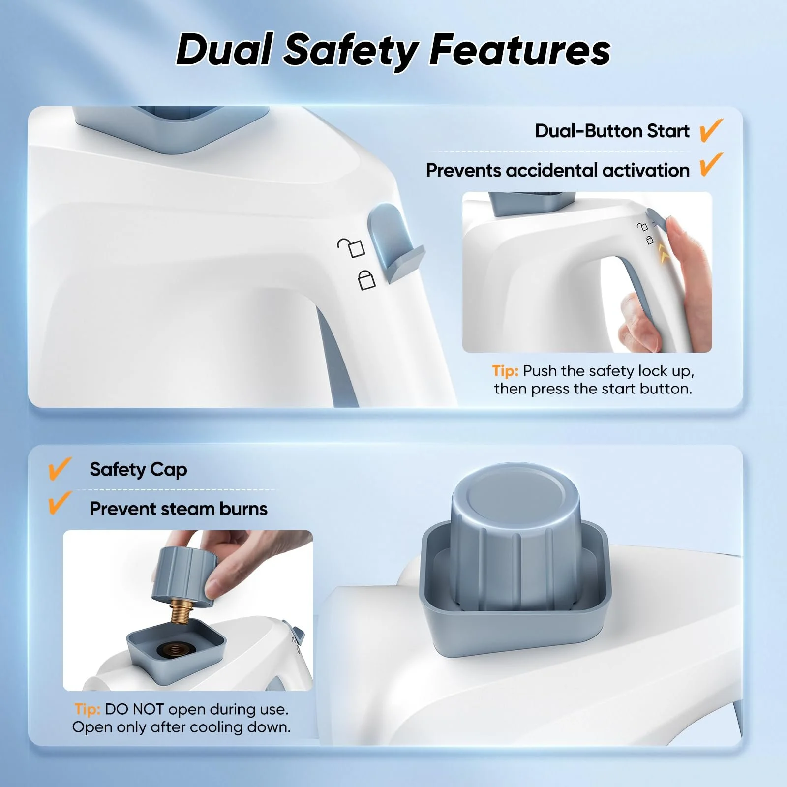 Пароочисник ручний 1000 W 3.2 Bar з 11 насадками, фото №5