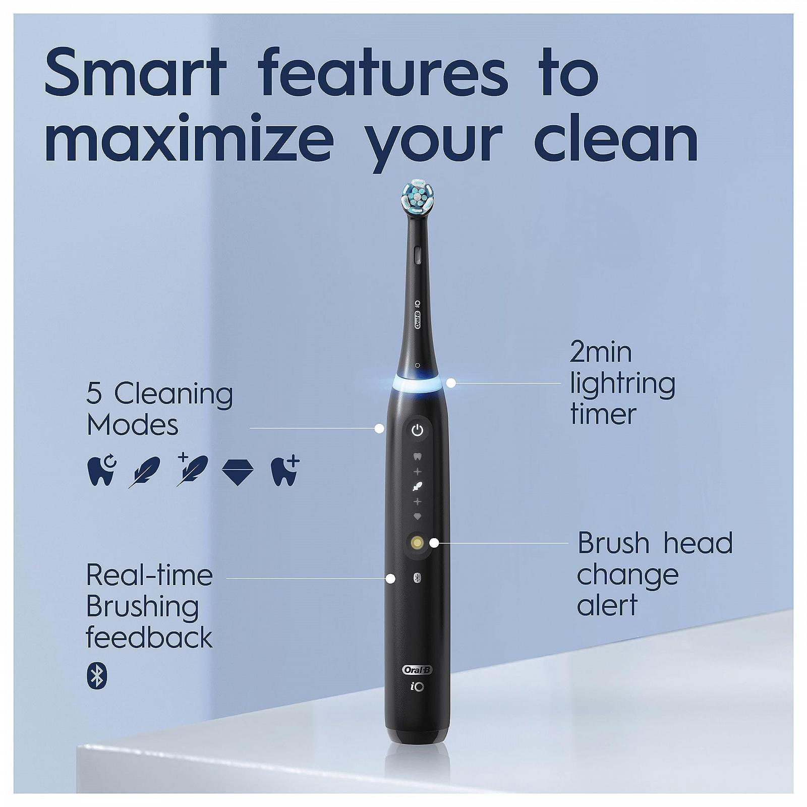 Электрическая зубная щетка Oral-B iO5 5 режимов Черный и розовый, фото №6