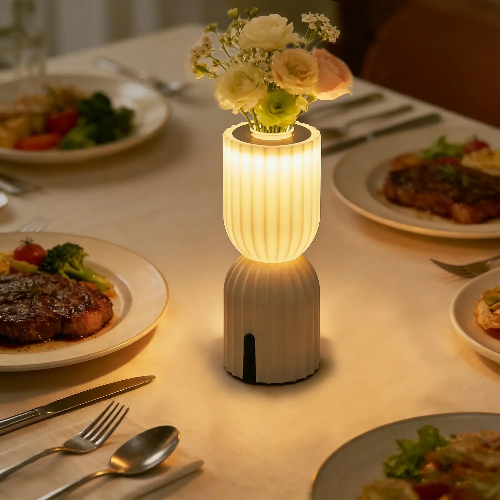 Настільна лампа LED Bedside Lamp Wireless Rechargeable 2700 K RGB USB-C IP54 Beige, фото №4