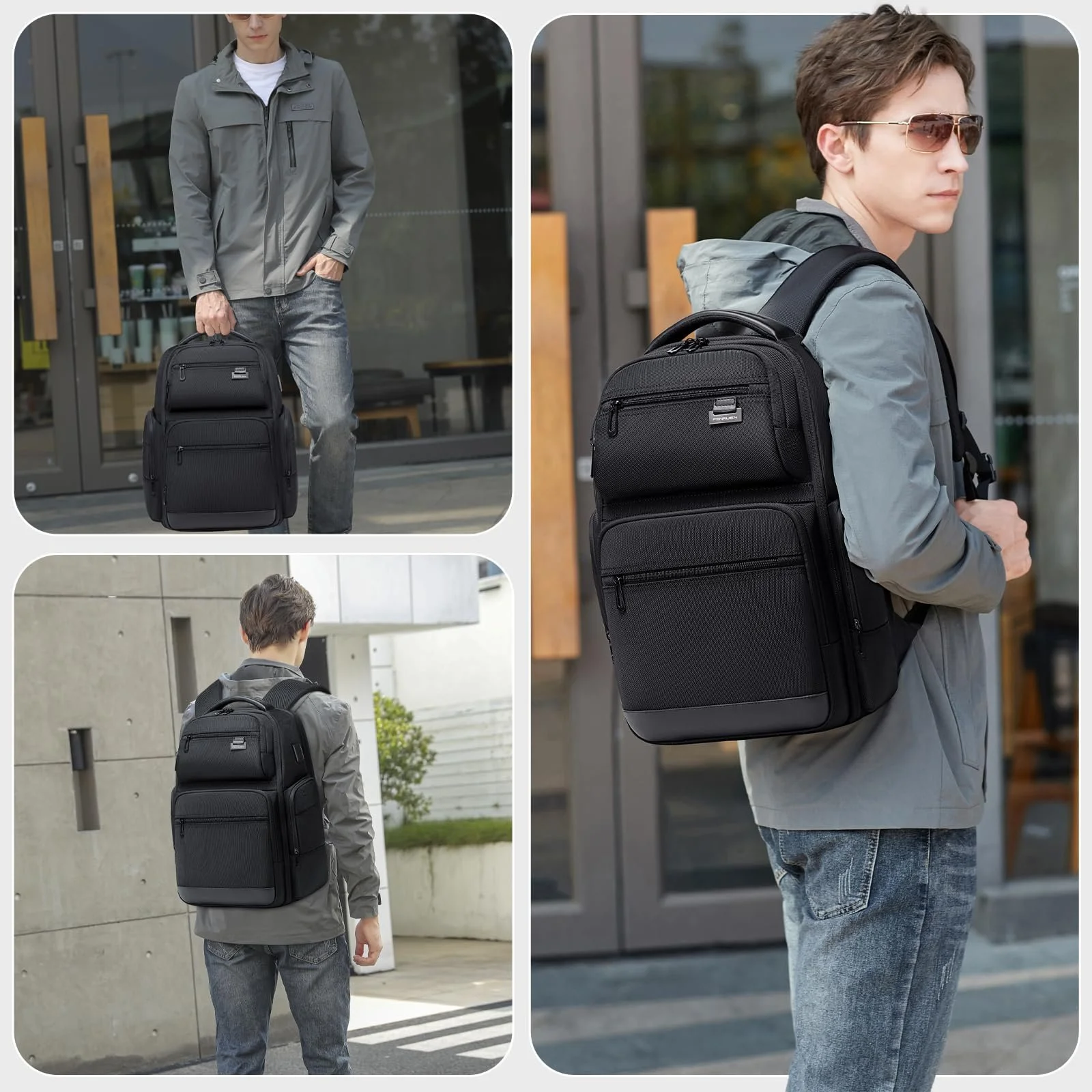 Рюкзак для ноутбука FENRUIEN Expandable 17 дюймов Waterproof USB Anti-Theft Black, фото №8 Рюкзак для ноутбука FENRUIEN Expandable 17 дюймов Waterproof USB Anti-Theft Black, фото №8