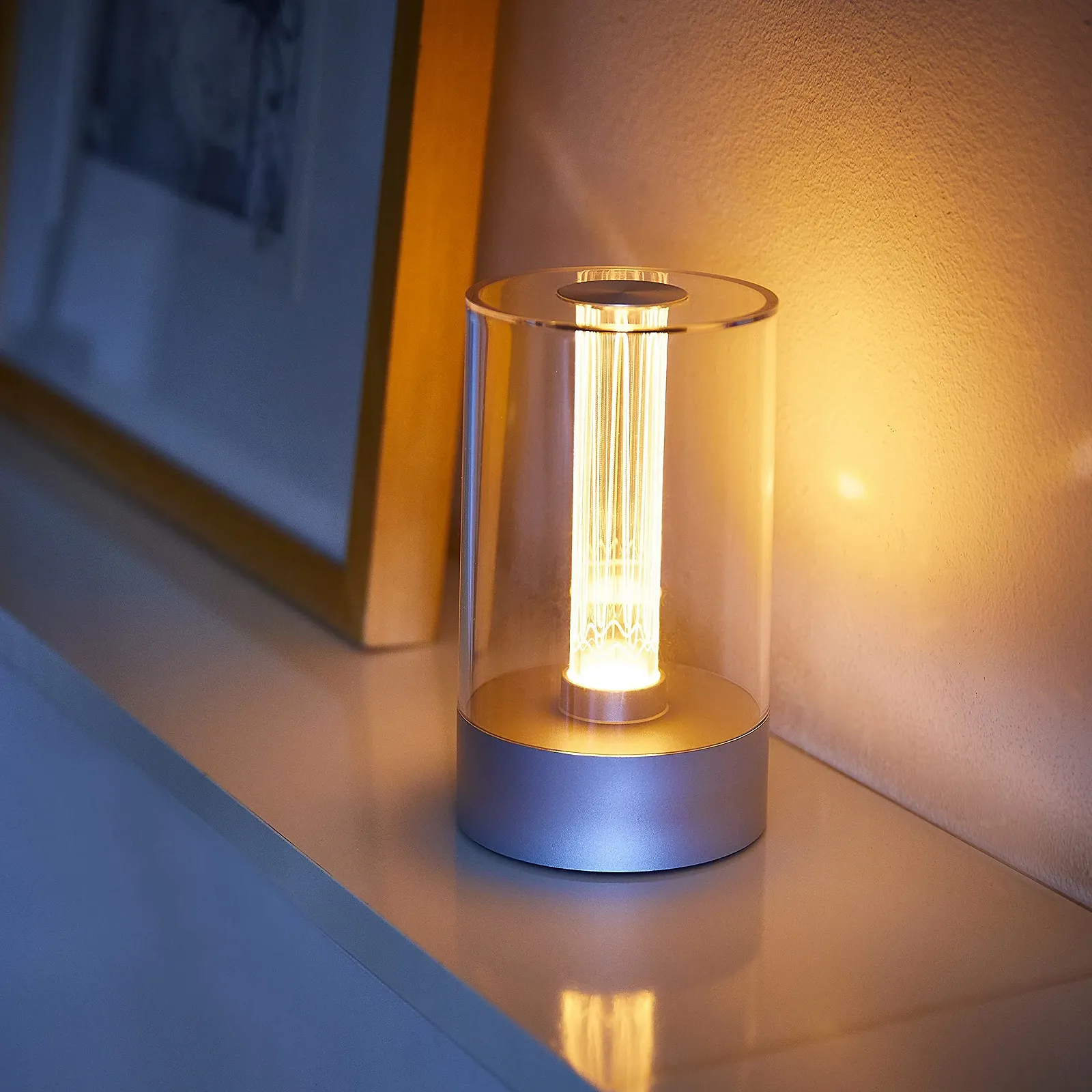 Настільна світлодіодна лампа Northpoint Design 1800 мАг Сенсорний вимикач 20 лм Сріблястий, фото №6