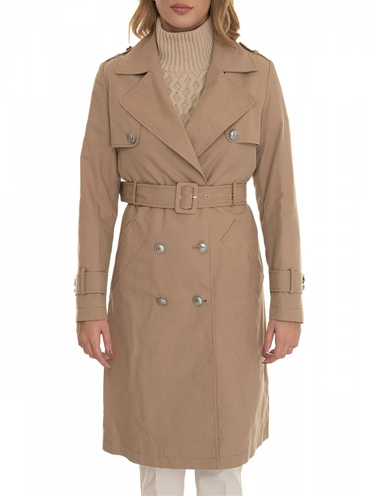 Женская куртка Guess Jade классический тренч бежевый S, фото №5