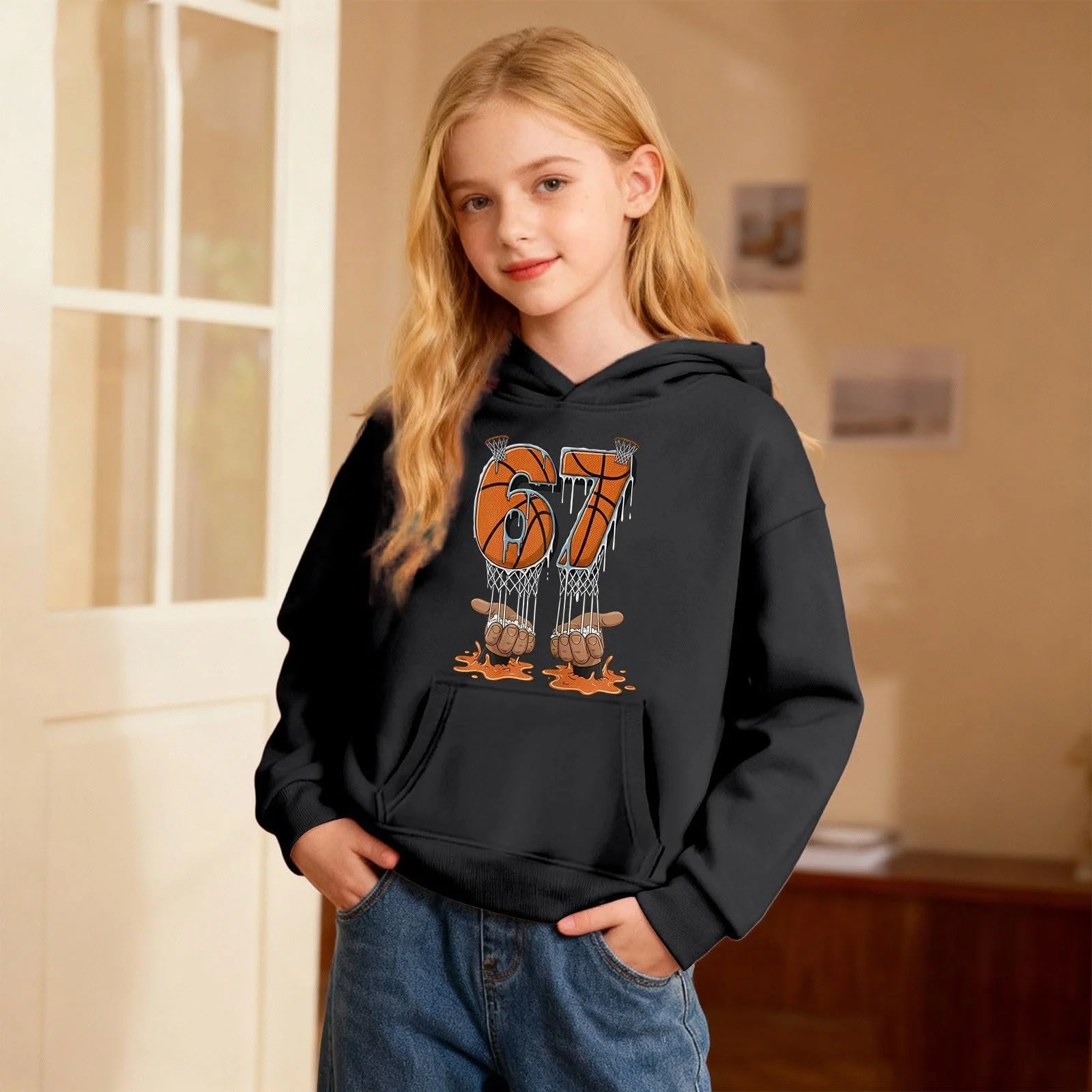 Худи Generisch Толстовка для мальчиков и девочек - Забавная хип-хоп толстовка с длинными рукавами, унисекс, уличная одежда, повседневный Y2K худи, удобный джемпер с 67 принтами, фото №5