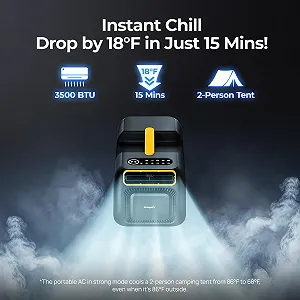 Мобильный кондиционер BougeRV 3500 BTU AC 100V-240V 5-в-1 для кемпинга synthetic.ua - Фото 1