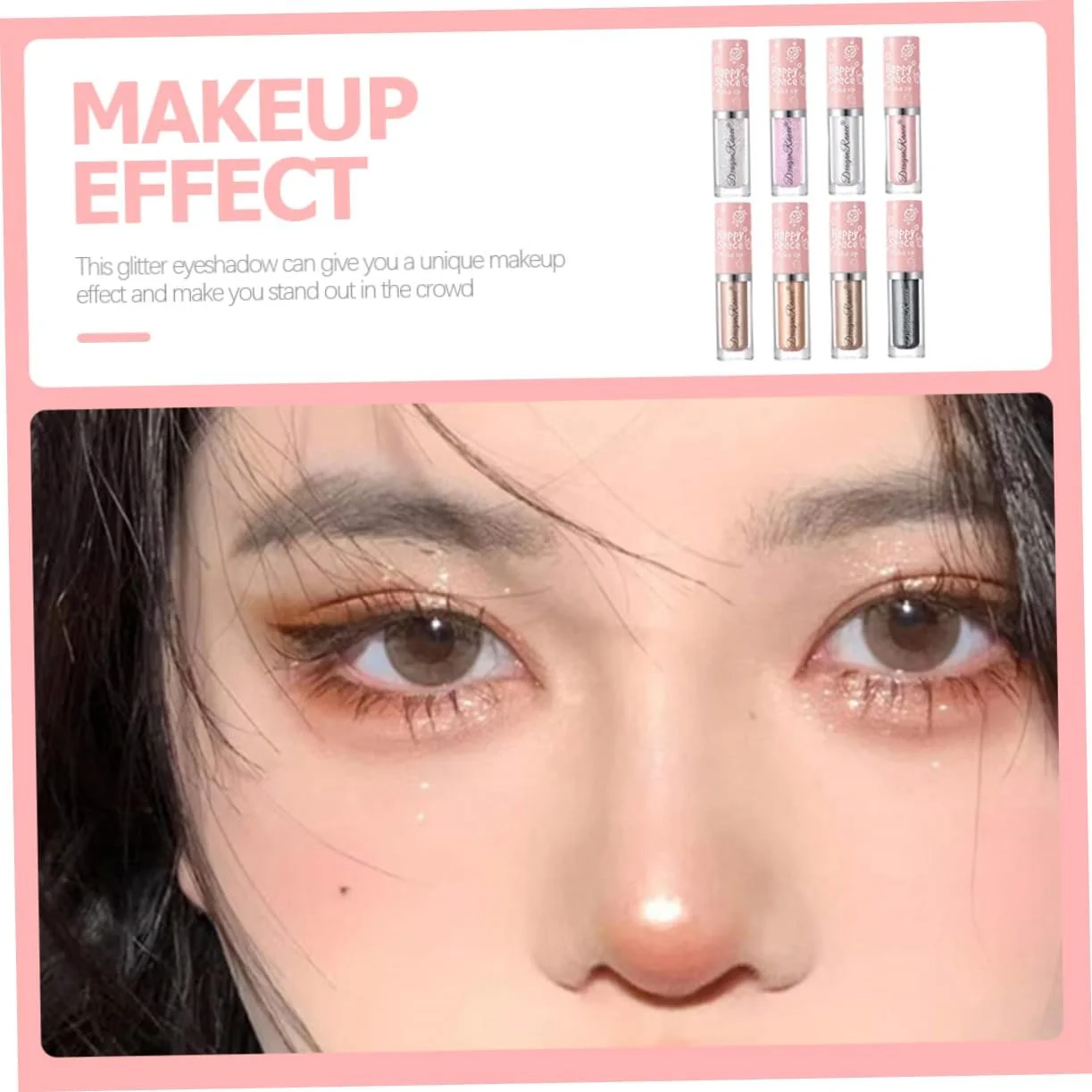 Рідкі тіні minkissy металік з блискітками, фото №2