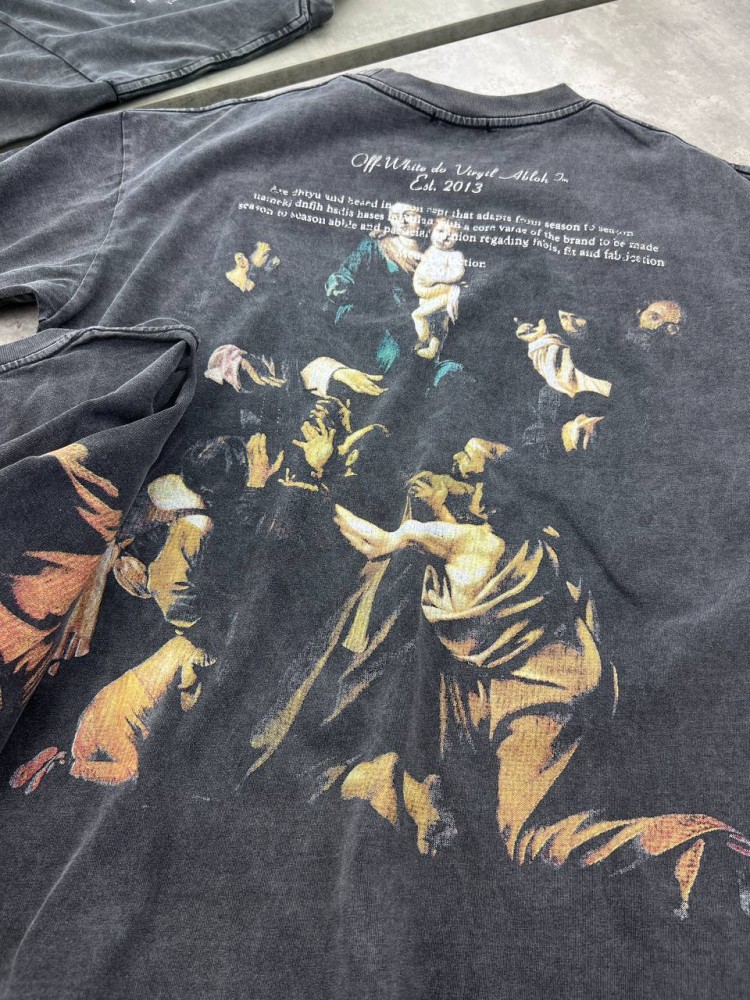 Футболка серая Off White be Virgil Abloh f655, фото №7