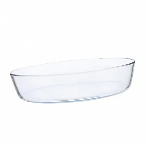 Форма для запікання скляна овальна велика термостійка прозора - Фото 1