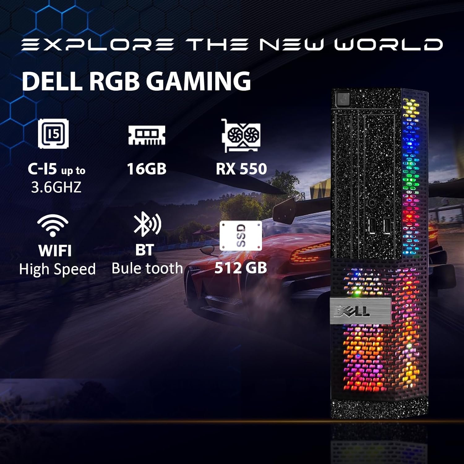 Комплект Dell OptiPlex 3020 / Intel Core i5-4570 / RAM 16GB / SSD 512GB / Radeon RX550 / HDMI / LAN / Wi-Fi / Bluetooth / Windows 10 / Black, фото №4