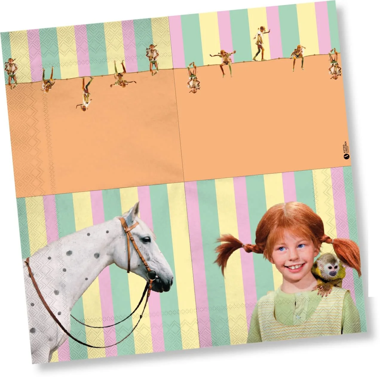 Набір посуду для вечірки Pippi Longstocking: тарілки, стакани, серветки, декор, фото №5