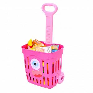 Детская тележка с продуктами Bambi 35631(Pink) Игровой набор 49 продуктов - Фото 1