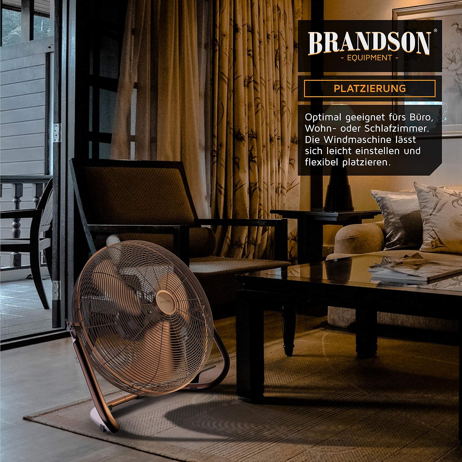 Вентилятор напольный Brandson Retro Style 160 Ватт, медный дизайн, 50 см, фото №6