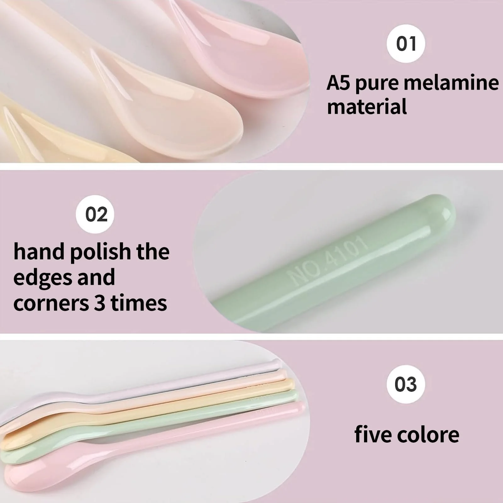 Ложка Пластикова GIONAR Набір 5 штук Різнокольорові, фото №3