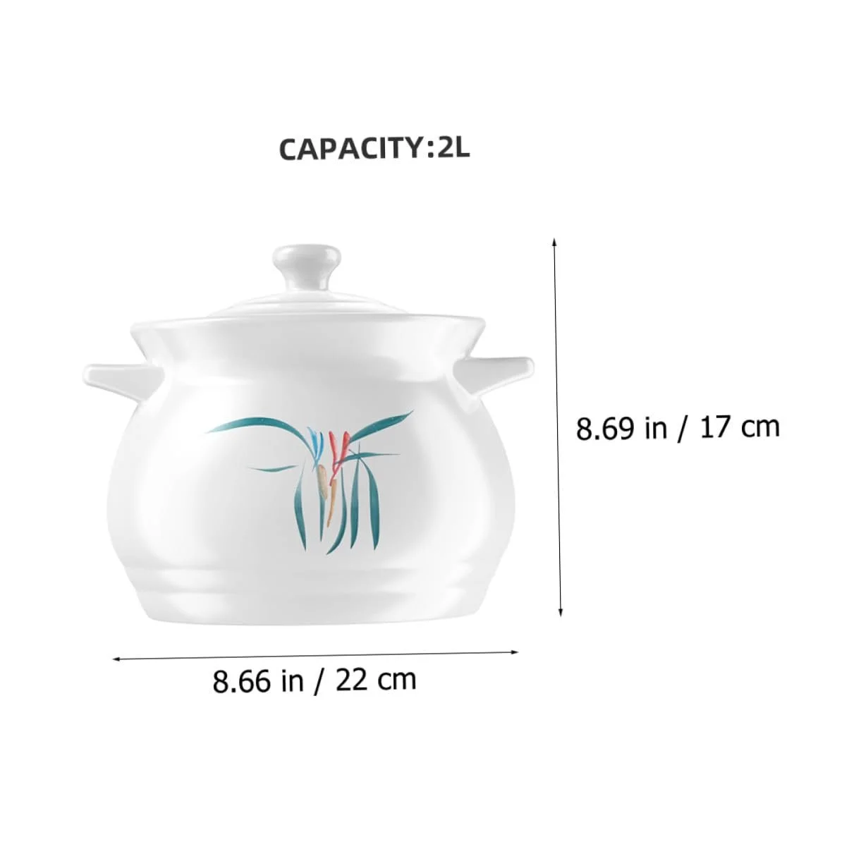 Каструля Керамічна 2 л термостійка з кришкою, фото №2 Каструля Керамічна 2 л термостійка з кришкою, фото №2