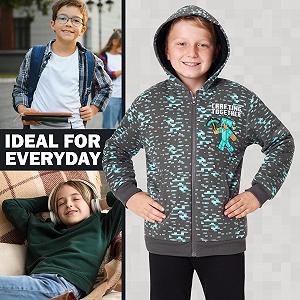 Толстовка Minecraft для мальчиков и подростков 7-14 лет, мягкая флисовая толстовка шерпа на молнии, подарок для мальчиков synthetic.ua - Фото 1