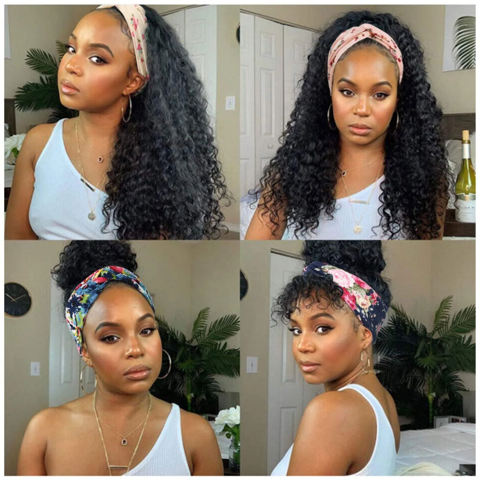 Пов'язка на голову DRESHOW, набір з 4 штук, еластична м'яка, фото №3