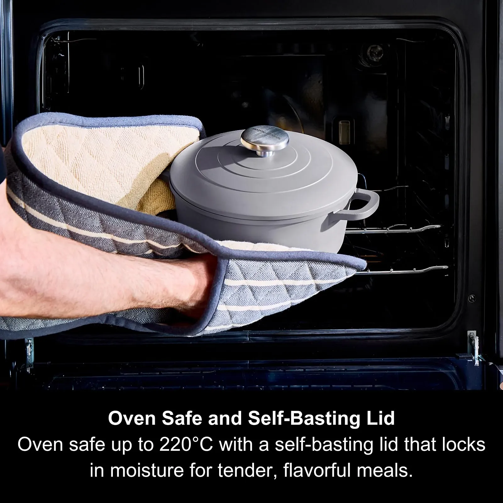 Жаровня Morphy Richards 851002 20 см литой алюминий антипригарное покрытие серая, фото №6