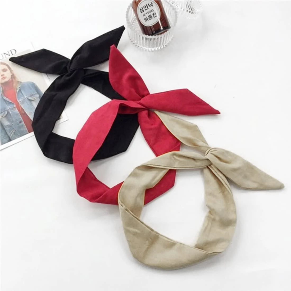 Пов'язка для волосся з бантом, 4 шт, вінтажна, фото №4 Пов'язка для волосся з бантом, 4 шт, вінтажна, фото №4