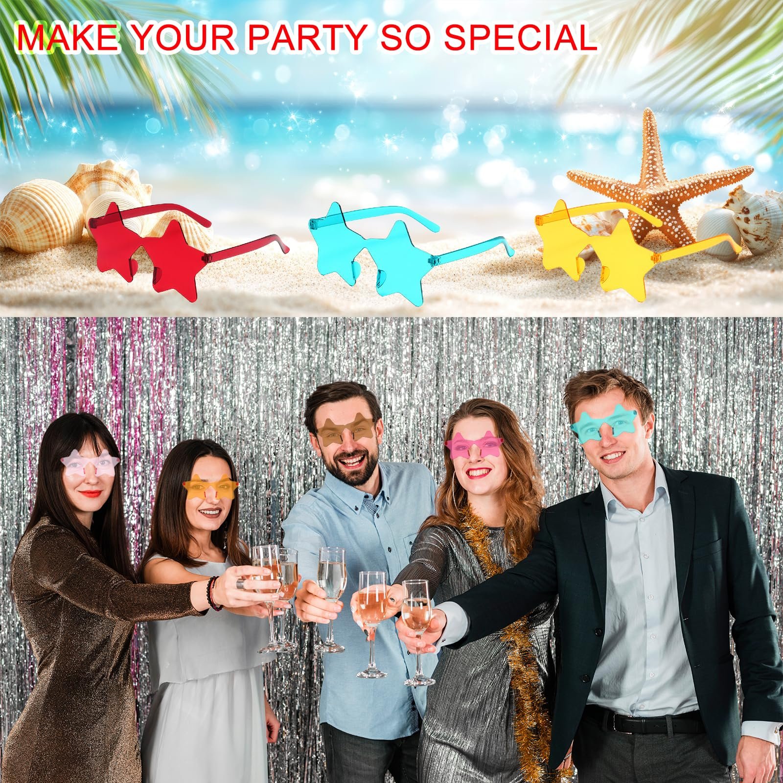 Солнцезащитные очки Без оправы JEKUGOT Звезда 15 цветов, фото №4