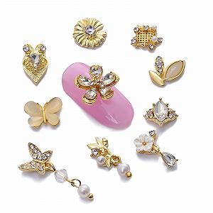 Стразы, сплав для ногтей, жемчуг, разные формы, 3D-блестки, разные размеры, 80 штук - Фото 1