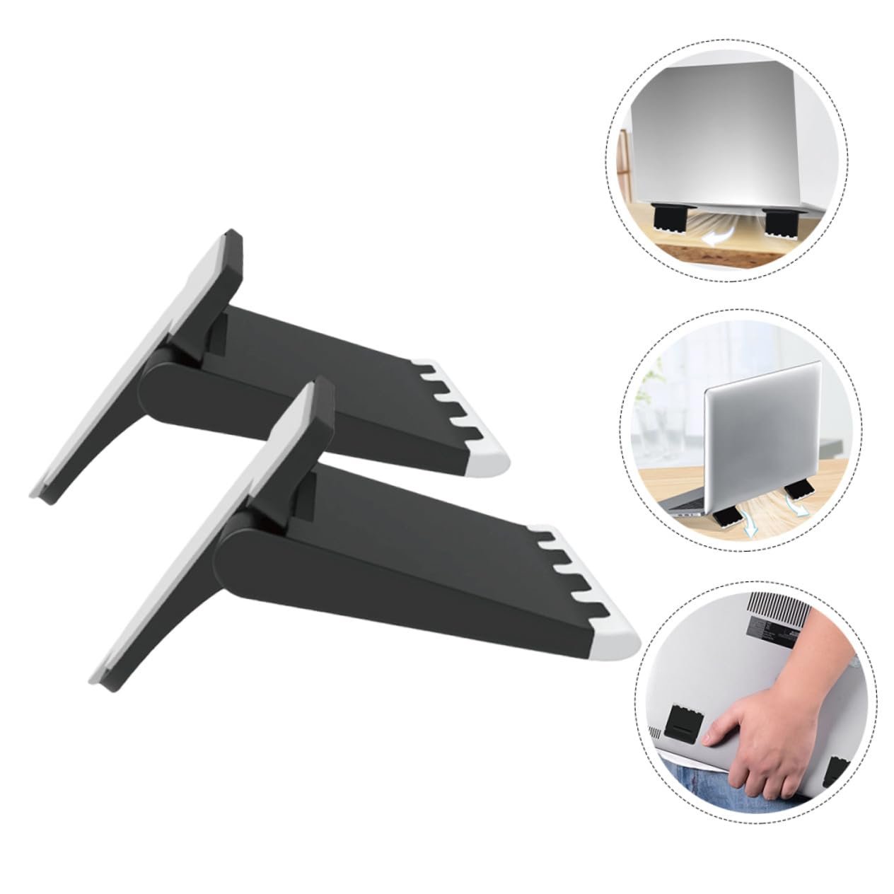 Подставка для ноутбука Homoyoyo с охлаждением Портативная, приподнятая для ноутбука и компьютера, стабильная, для любой поверхности, 2 шт, фото №5