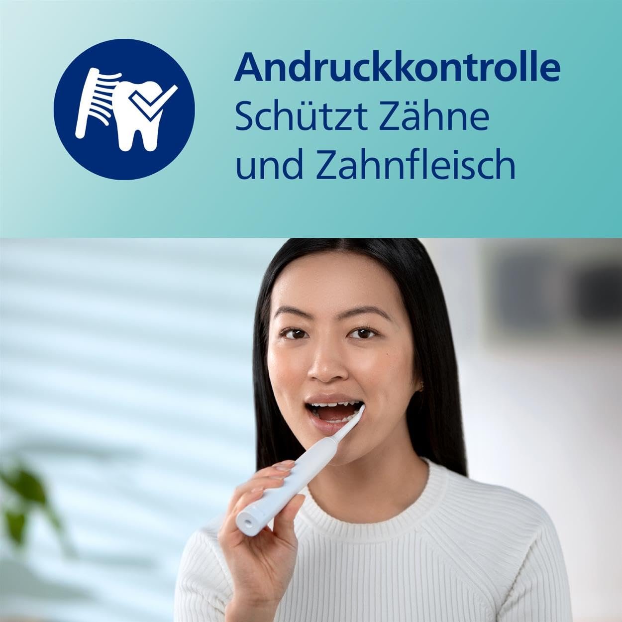 Зубна щітка електрична Philips Sonicare 3100 HX3675/13 звукова, контроль тиску, таймер, біла, 2 шт., фото №4
