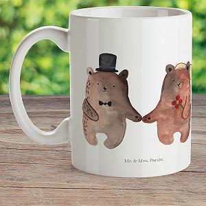 Детская Кружка Mr. & Mrs. Panda Медведь Брак 80 мм x 90 мм x 80 мм synthetic.ua - Фото 1