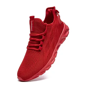 Кросівки Linenghs Чоловічі Для бігу Спортивні Червоний, 11 UK - Фото 1