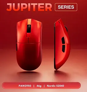 Купить Игровая мышка KYSONA Jupiter Ultra Red PAW3950 30000DPI 8000Гц 750IPS 50G - Фото 1 Игровая мышка KYSONA Jupiter Ultra Red PAW3950 30000DPI 8000Гц 750IPS 50G - Фото 1
