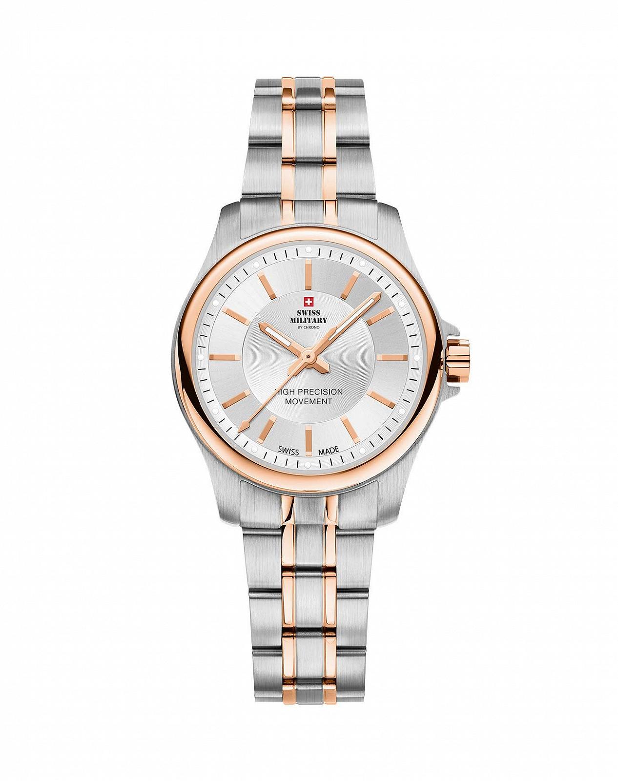 Жіночий годинник Кварцовий Swiss Military by Chrono SM30201.07 Срібний Рожеве Золото, фото №1