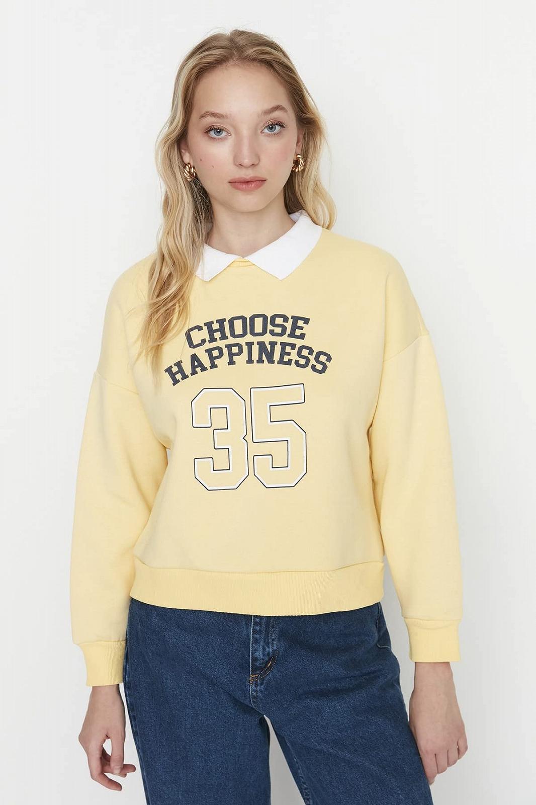 Женский Свитшот TRENDYOL Классический Воротник Поло, фото №2 Женский Свитшот TRENDYOL Классический Воротник Поло, фото №2