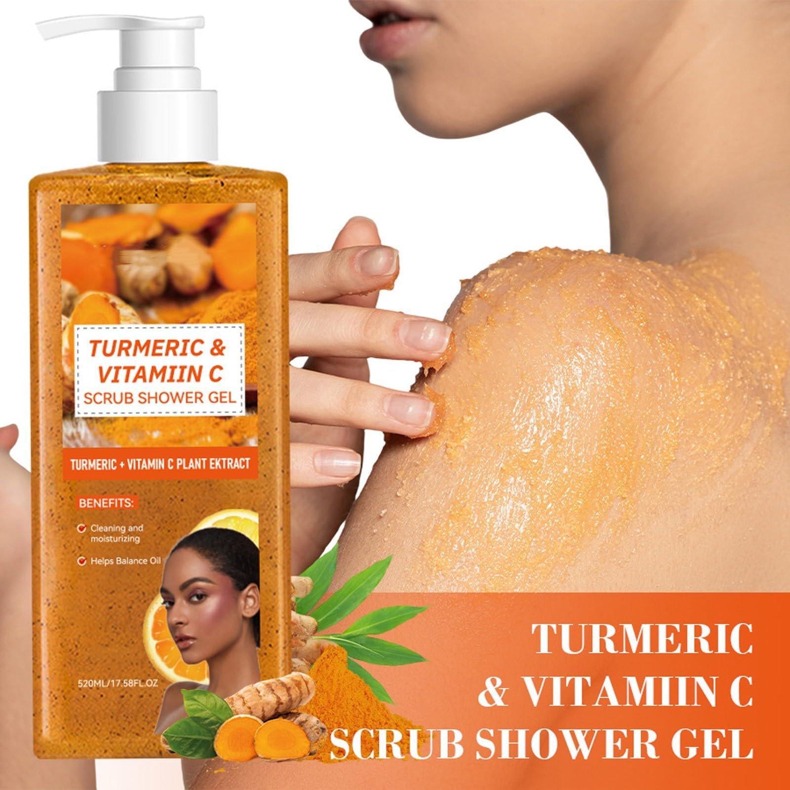 Гель-пілінг для душу Turmeric Vitamin C відлущуючий з куркумою 520 мл, фото №2 Гель-пілінг для душу Turmeric Vitamin C відлущуючий з куркумою 520 мл, фото №2