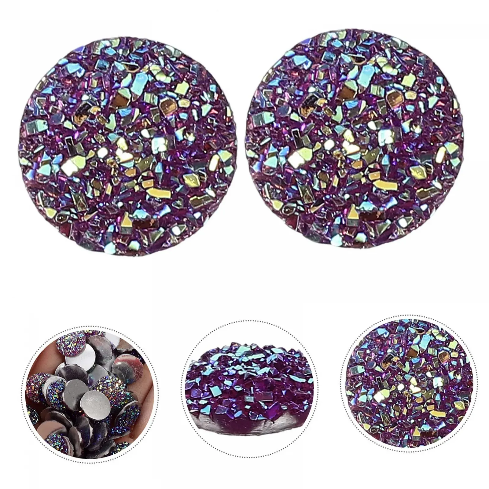 Стрази DECHOUS Плоскі 500 шт., фіолетові, смола, фото №4