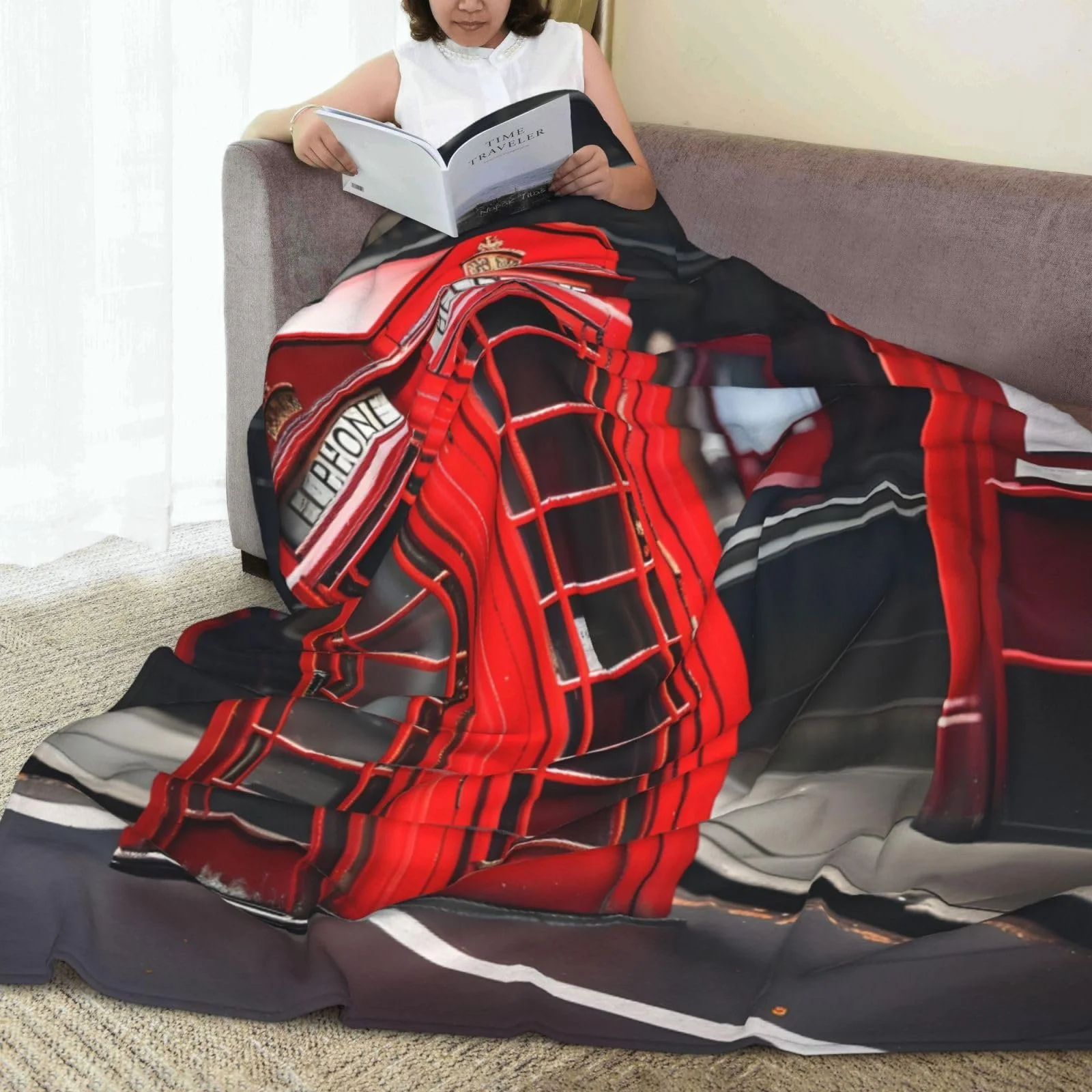 Фланелева Покривало Red Phone Booth London Street, надм'яка, зручна та тепла, фото №8