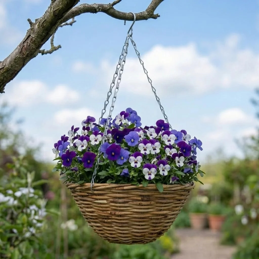 Кошик для рослин підвісний Spetebo 35 см плетений з верби з ланцюжком, фото №6 Кошик для рослин підвісний Spetebo 35 см плетений з верби з ланцюжком, фото №6