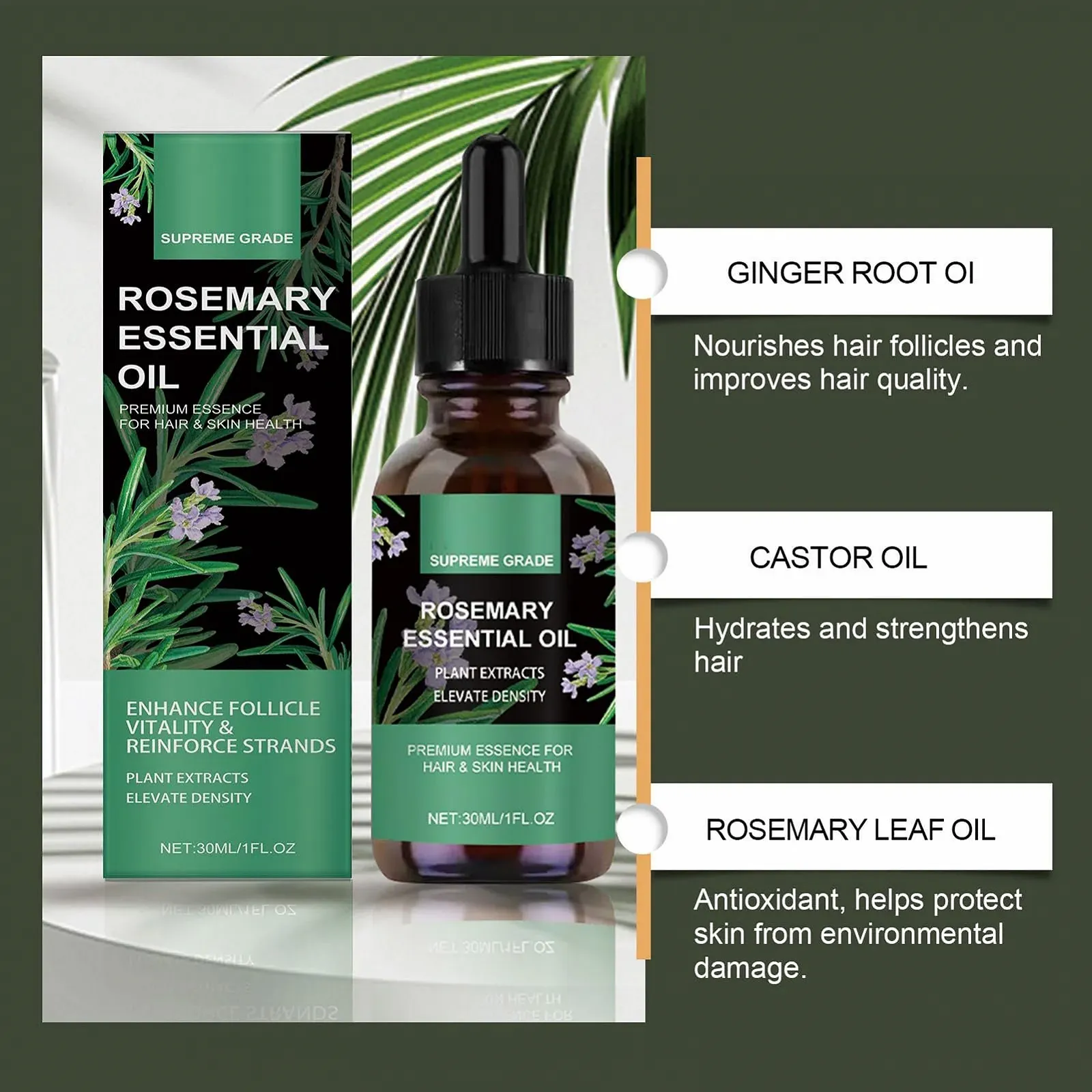 Олія Yuecjian Натуральна для росту волосся 30 мл, фото №8