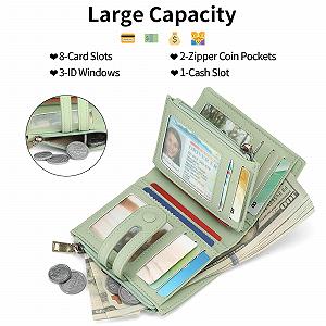 Кошелек GAEKEAO Маленький Женский С отделением для монет и RFID защитой Зеленый Минималистичный synthetic.ua - Фото 1