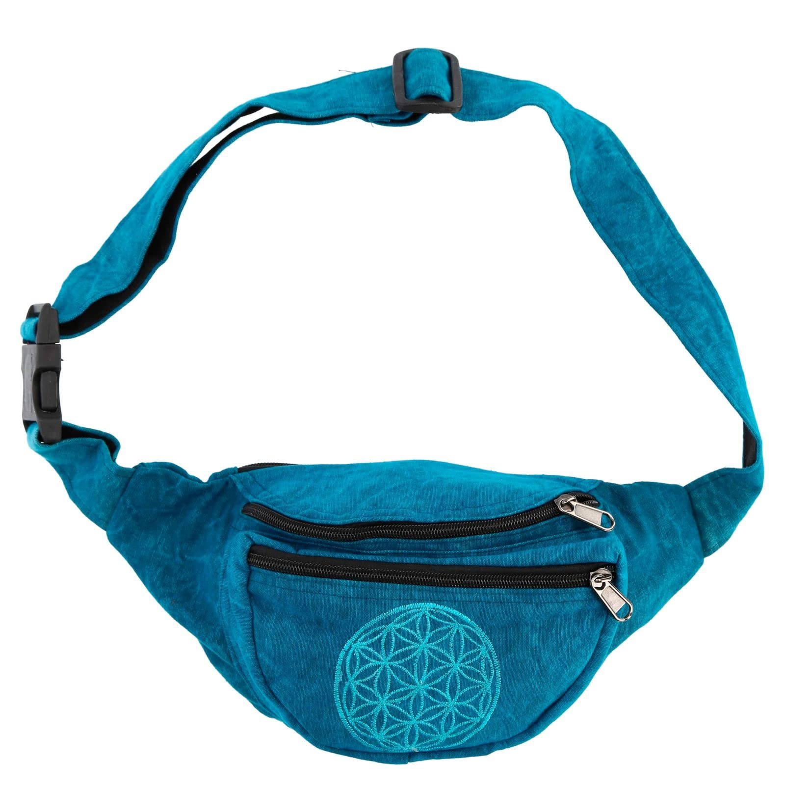 Сумка на пояс Kunst und Magie Boho Crossbody Stonewashed Unisex Flower of Life синий, фото №1